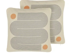 Conjunto De 2 Almofadas Decorativas Multicolor 45 X 45 Cm Calibrachoa