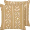 Conjunto De 2 Almofadas Decorativas Com Padrao Geometrico Em Algodao Creme E Branco 45 X 45 Cm Banyan
