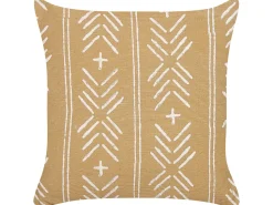 Conjunto De 2 Almofadas Decorativas Com Padrao Geometrico Em Algodao Creme E Branco 45 X 45 Cm Banyan