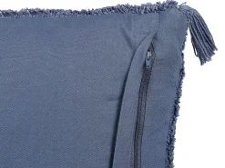 Conjunto De 2 Almofadas Decorativas Tufadas Em Algodao Azul 45 X 45 Cm Avium