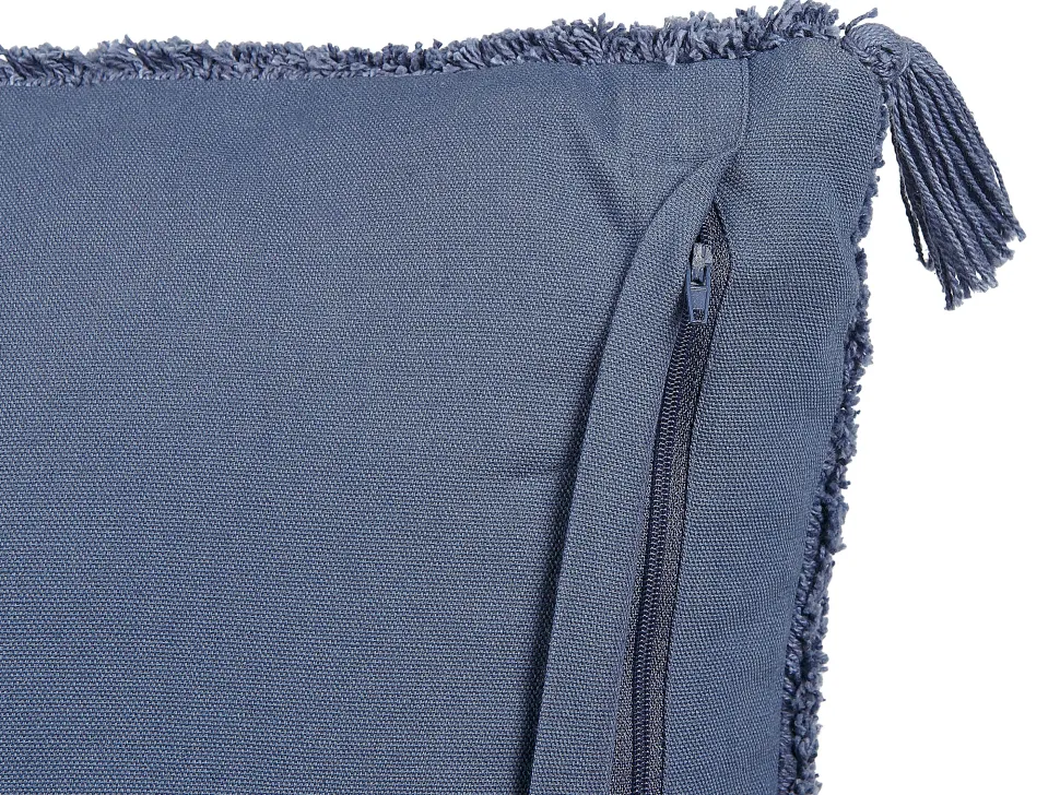 Conjunto De 2 Almofadas Decorativas Tufadas Em Algodao Azul 45 X 45 Cm Avium