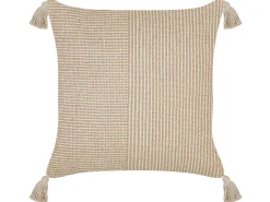 Conjunto De 2 Almofadas Decorativas Em Algodao Creme 45 X 45 Cm Aralia