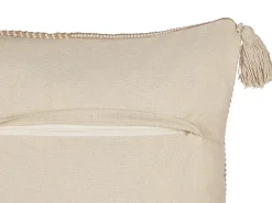 Conjunto De 2 Almofadas Decorativas Em Algodao Creme 45 X 45 Cm Aralia