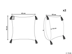 Conjunto De 2 Almofadas Decorativas Em Algodao Creme 45 X 45 Cm Aralia
