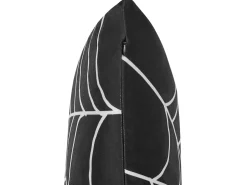 Conjunto De 2 Almofadas Decorativas Em Veludo Preto E Branco 45 X 45 Cm Lycoris