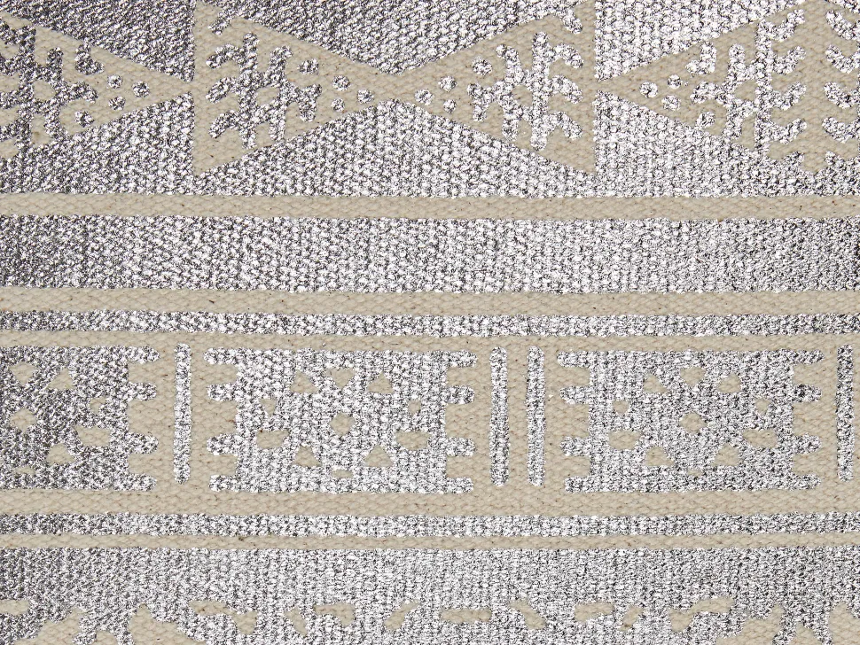 Conjunto De 2 Almofadas De Algodao Com Padrao Geometrico 50 X 50 Cm Prateado Oujda