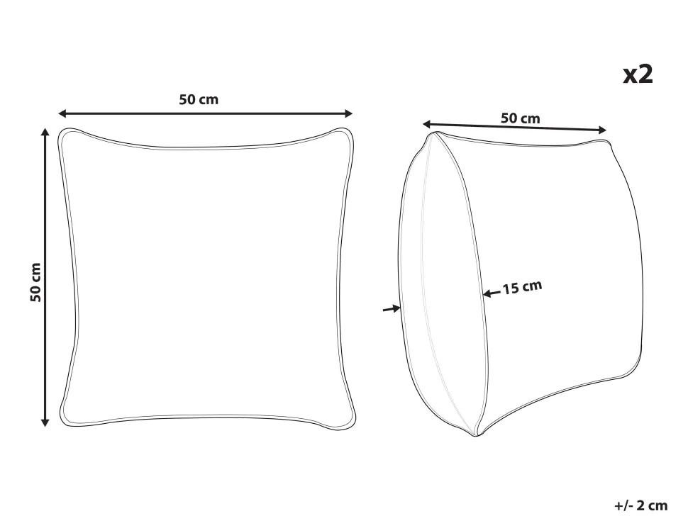 Conjunto De 2 Almofadas De Algodao Com Padrao Geometrico 50 X 50 Cm Prateado Oujda