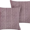 Conjunto De 2 Almofadas Decorativas Em Veludo Rosa 45 X 45 Cm Silybum
