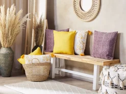 Conjunto De 2 Almofadas Decorativas Em Veludo Rosa 45 X 45 Cm Silybum