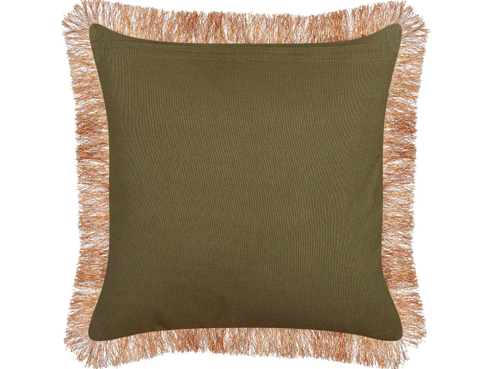 Conjunto De 2 Almofadas Decorativa Com Padrao Floral Azul E Laranja 45 X 45 Cm Mitella