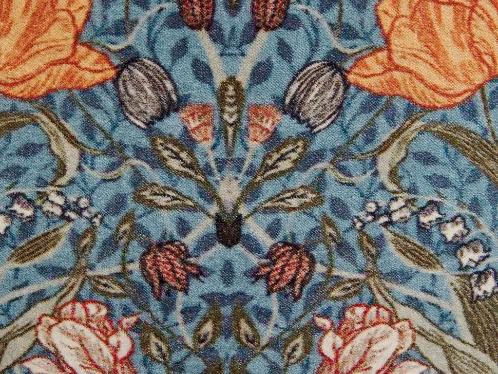 Conjunto De 2 Almofadas Decorativa Com Padrao Floral Azul E Laranja 45 X 45 Cm Mitella