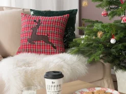 Conjunto De 2 Almofadas Decorativas Vermelhas 45 X 45 Cm Comet