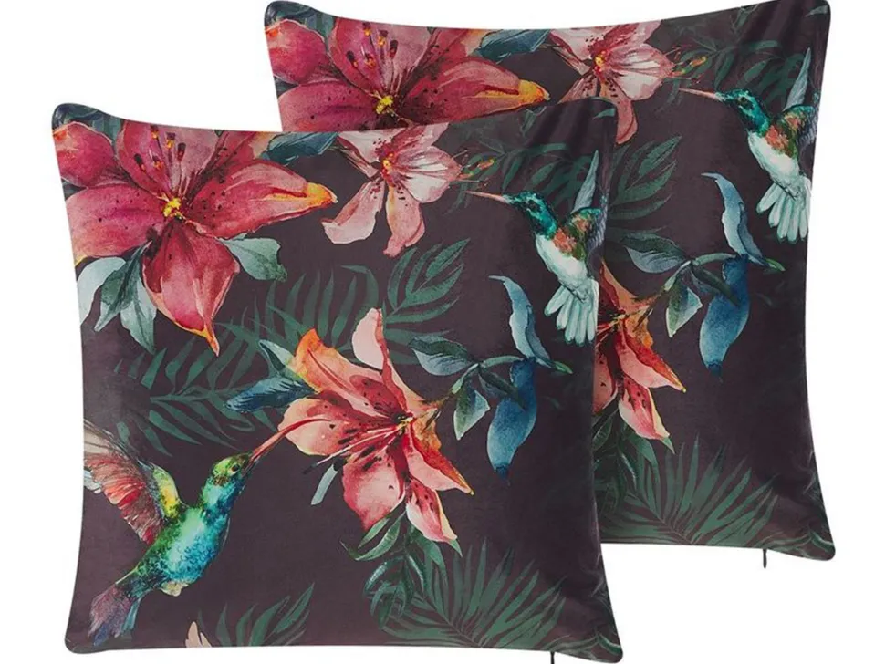 Conjunto De 2 Almofadas Decorativas Multicolor 45 X 45 Cm Dichondra