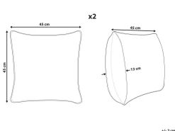 Conjunto De 2 Almofadas Decorativas Multicolor 45 X 45 Cm Dichondra