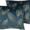 Conjunto De 2 Almofadas Decorativas 45 X 45 Cm Azul Freesia
