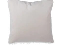 Conjunto De 2 Almofadas Decorativas Em Pele Sintetica 45 X 45 Cm Creme Claro Daisy