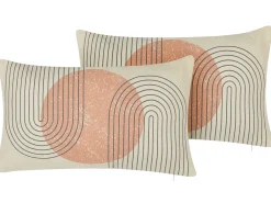 Conjunto De 2 Almofadas Decorativas Multicoloridas 30 X 50 Cm Gerbera