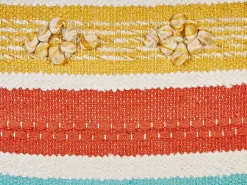 Conjunto De 2 Almofadas Decorativas Em Algodao Multicolor As Riscas 45 X 45 Cm Dicliptera