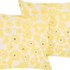 Conjunto De 2 Almofadas Decorativas Em Veludo Creme E Amarelo 45 X 45 Cm Triteleia