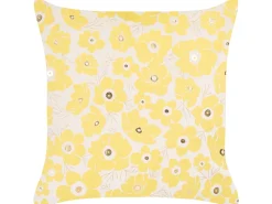 Conjunto De 2 Almofadas Decorativas Em Veludo Creme E Amarelo 45 X 45 Cm Triteleia