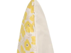 Conjunto De 2 Almofadas Decorativas Em Veludo Creme E Amarelo 45 X 45 Cm Triteleia
