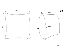 Conjunto De 2 Almofadas Decorativas Em Veludo Creme E Amarelo 45 X 45 Cm Triteleia