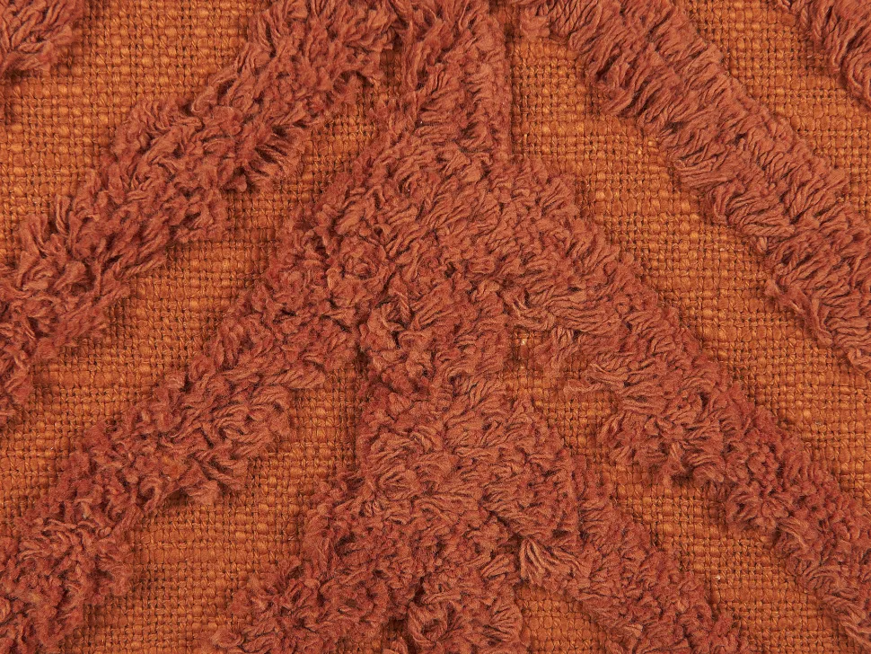 Conjunto De 2 Almofadas Decorativas Tufadas Em Algodao Laranja 45 X 45 Cm Lewisia