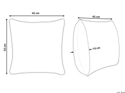 Conjunto De 2 Almofadas Decorativas Tufadas Em Algodao Laranja 45 X 45 Cm Lewisia