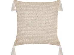 Conjunto De 2 Almofadas Decorativas Creme Claro 42 X 42 Cm Hakone
