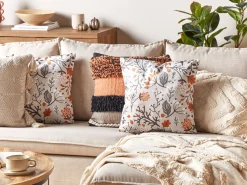 Conjunto De 2 Almofadas Decorativas Em Veludo Branco 45 X 45 Cm Montbretia