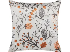 Conjunto De 2 Almofadas Decorativas Em Veludo Branco 45 X 45 Cm Montbretia