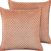 Conjunto De 2 Almofadas Decorativas Com Padrao De Diamante Em Veludo Rosa 45 X 45 Cm Rhodocoma