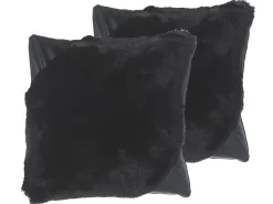 Conjunto De 2 Almofadas Decorativas Pretas 42 X 42 Cm Ehnar