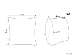 Conjunto De 2 Almofadas Decorativas Pretas 42 X 42 Cm Ehnar