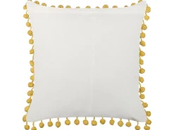 Conjunto De 2 Almofadas Decorativas Com Padrao Floral Amarelo E Castanho 45 X 45 Cm Lycrois