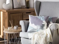 Conjunto De 2 Almofadas Decorativas Roxas E Prateadas 45 X 45 Cm Ixia