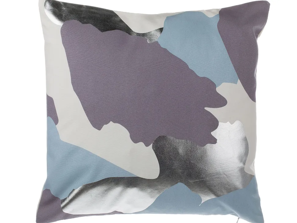 Conjunto De 2 Almofadas Decorativas Roxas E Prateadas 45 X 45 Cm Ixia