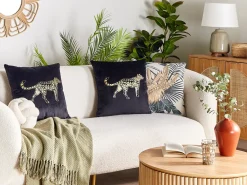 Conjunto De 2 Almofadas Decorativas Em Veludo Preto 45 X 45 Cm Marula