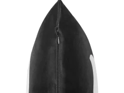 Conjunto De 2 Almofadas Decorativas Em Veludo Preto E Branco 45 X 45 Cm Franklinia