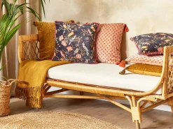 Conjunto De 2 Almofadas Decorativas Padrao Floral Em Veludo Preto E Rosa 45 X 45 Cm Morus