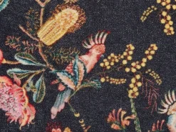 Conjunto De 2 Almofadas Decorativas Padrao Floral Em Veludo Preto E Rosa 45 X 45 Cm Morus