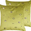 Conjunto De 2 Almofadas Decorativas Veludo Verde 45 X 45 Cm Aeonium