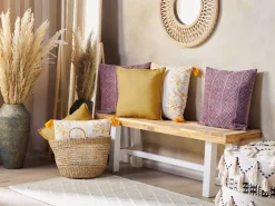 Conjunto De 2 Almofadas Decorativas Amarelas 45 X 45 Cm Sagina