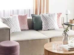Conjunto De 2 Almofadas Decorativas Branco 43 X 43 Cm Purslane