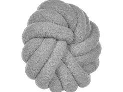 Conjunto De 2 Almofadas Decorativas Com No Em Tecido Boucle Cinzento 31 X 31 Cm Akola
