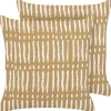 Conjunto De 2 Almofadas Decorativas As Riscas Em Algodao Creme E Branco 45 X 45 Cm Salix