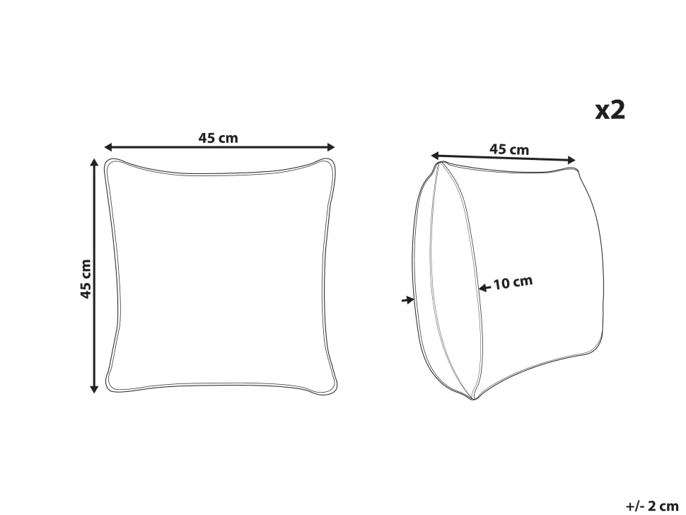 Conjunto De 2 Almofadas Decorativas As Riscas Em Algodao Creme E Branco 45 X 45 Cm Salix