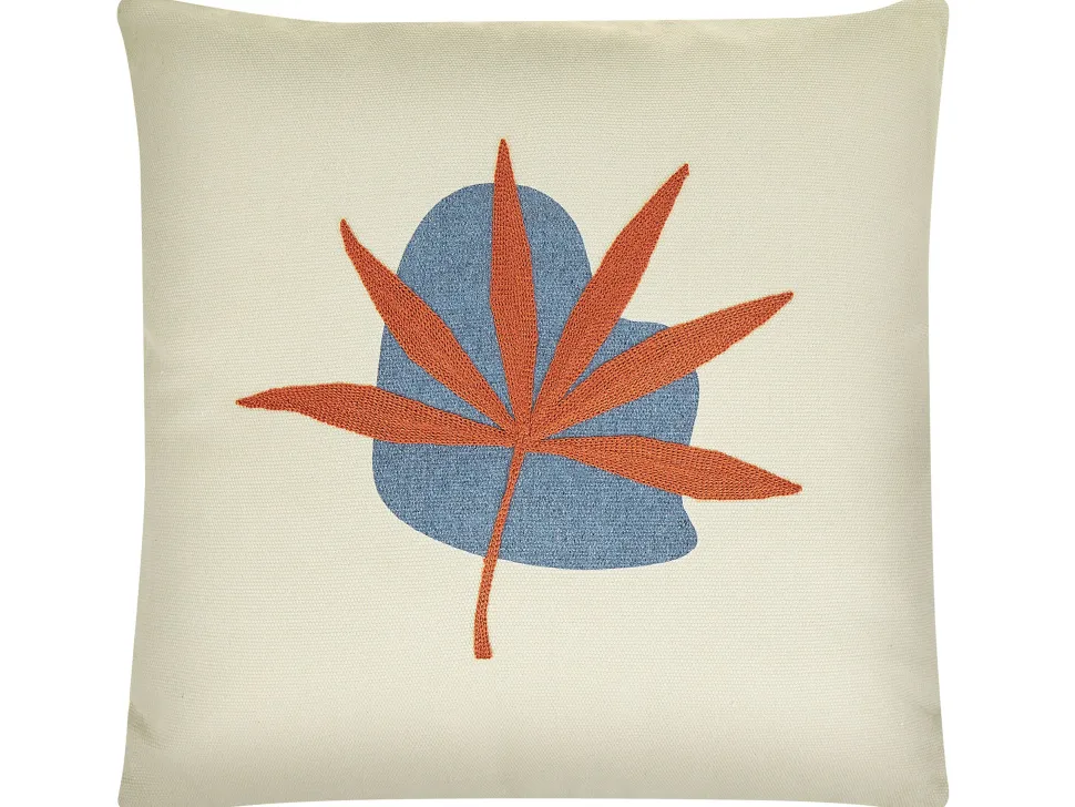 Conjunto De 2 Almofadas Decorativas Bordadas Vermelhas 45 X 45 Cm Davallia