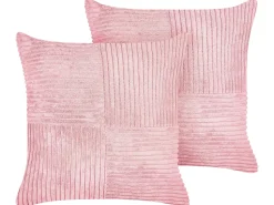 Conjunto De 2 Almofadas Decorativas Em Bombazine Rosa 43 X 43 Cm Millet