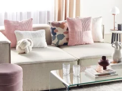Conjunto De 2 Almofadas Decorativas Em Bombazine Rosa 43 X 43 Cm Millet